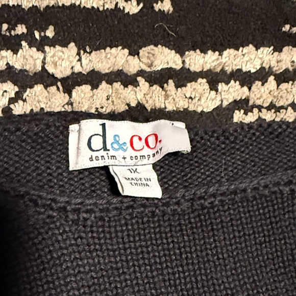 Denim&Co Black Knit Sweater - Picture 2 of 4